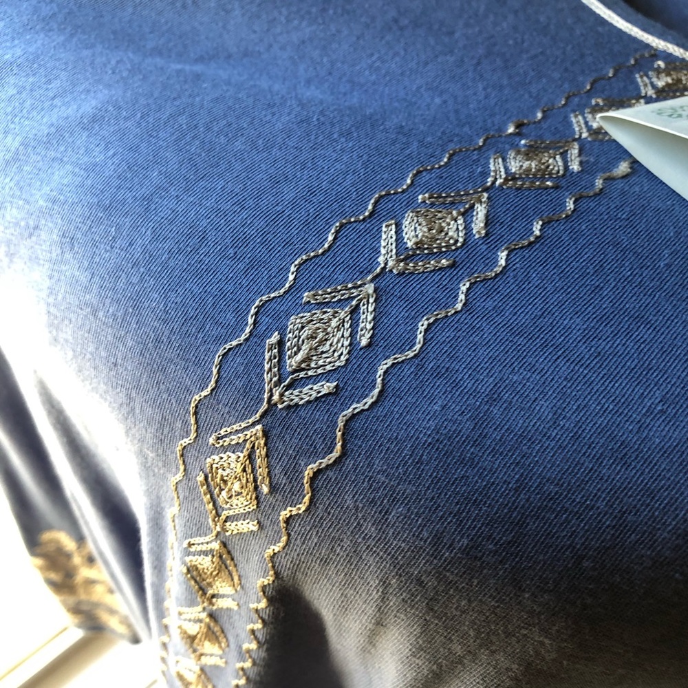 NWT Top Sigrid Olsen Long Sleeve Embroidered - Picture 3 of 7